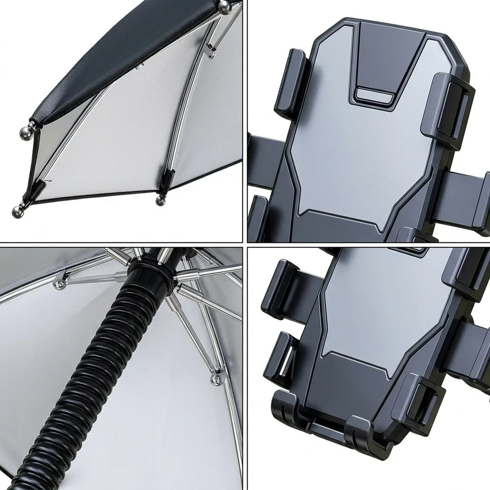 Clip-on Sunshade for Smartphones and Tablets 360 Degree Rotation Compact Travel-Friendly Stainless Steel Frame