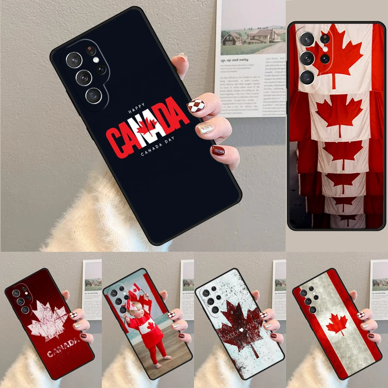 Cover For Samsung Galaxy S24 Ultra S21 S22 S8 S9 S10E Note 10 20 Plus FE S23 Canada Flag Maple Leaf Red Phone case Coque