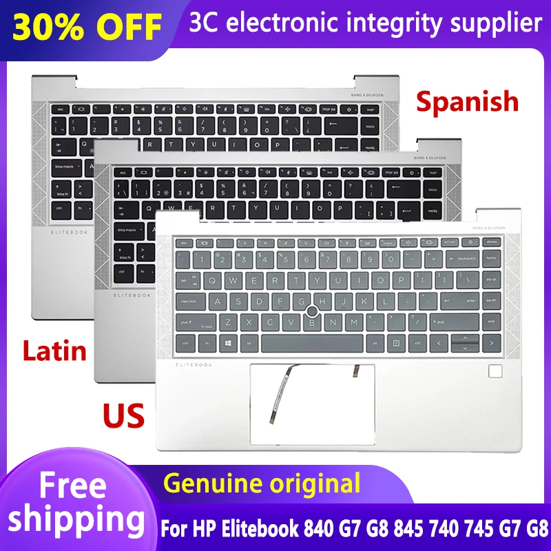 

Original US/SP/LA Keyboard for HP Elitebook 840 G7 840 G8 845 740 745 G7 G8 Laptop Palmrest with Backlit Top Case M36312-001