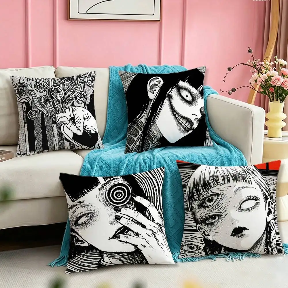 Japanese Junji Ito Tomie Square Double-Sided printed Pillow Case Bedroom Bedside Pillow Sofa Cushion Cover