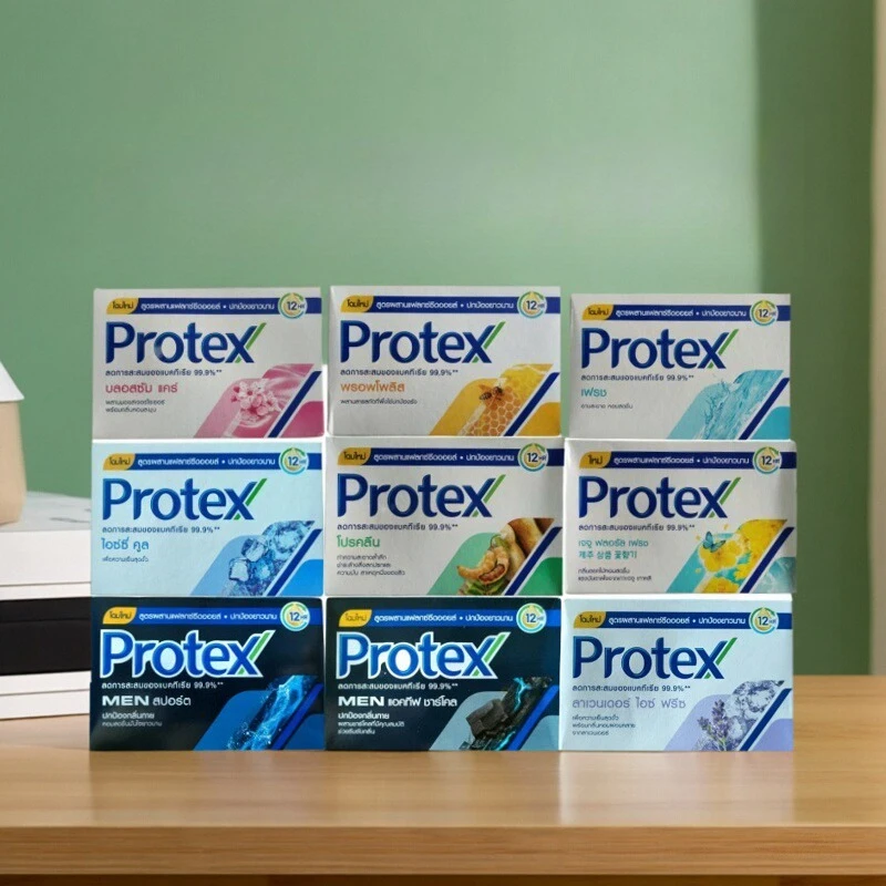Thai Protex Herbal Soap 60g x 4pcs, Moisturizing Plant-Based Cleansing for Face & Body, Gentle & Natural