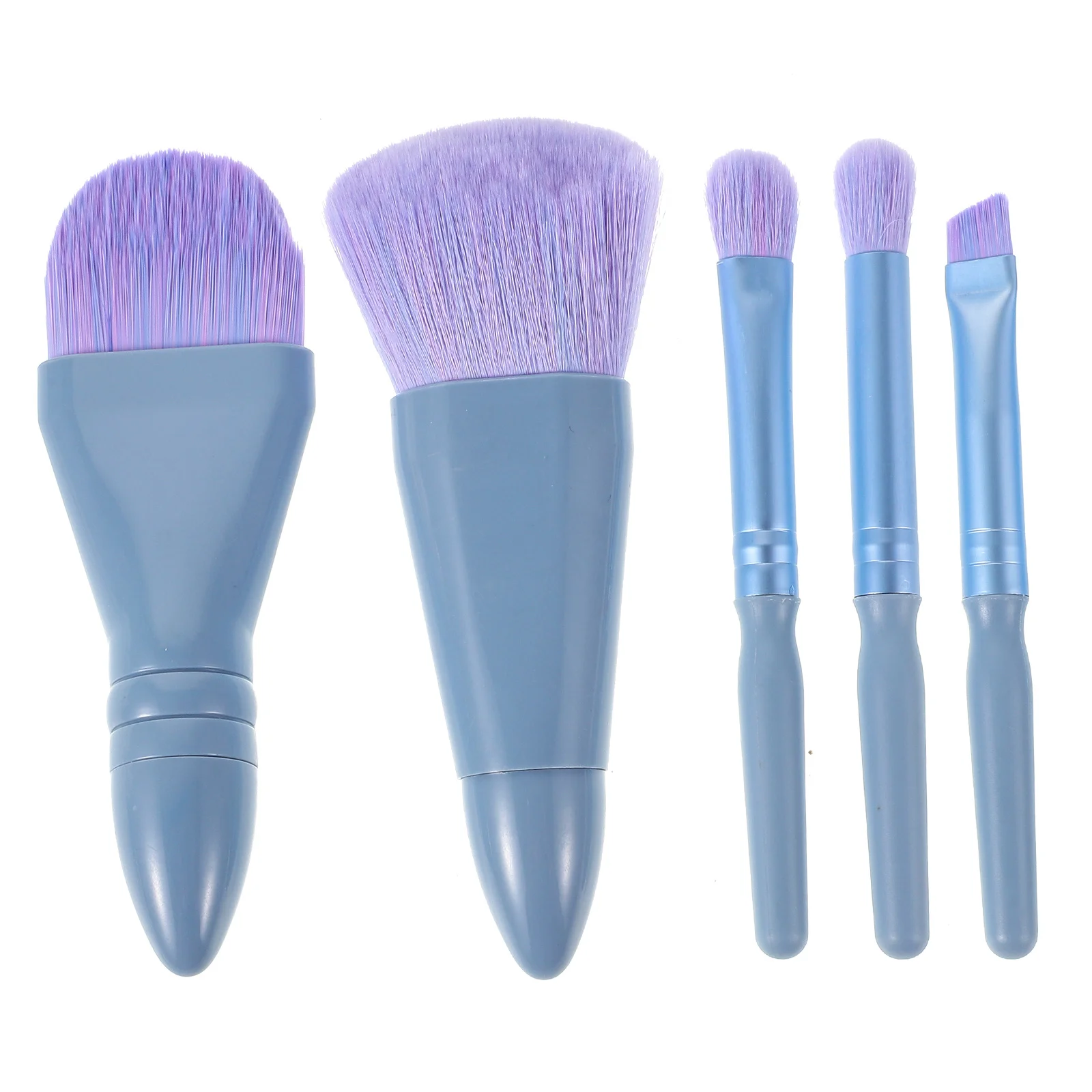 

1Set Travel Makeup Brush Set Portable Soft Bristles Compact Case Built-in Mirror Powder Eyeshadow Tools on-The-Go Touchup