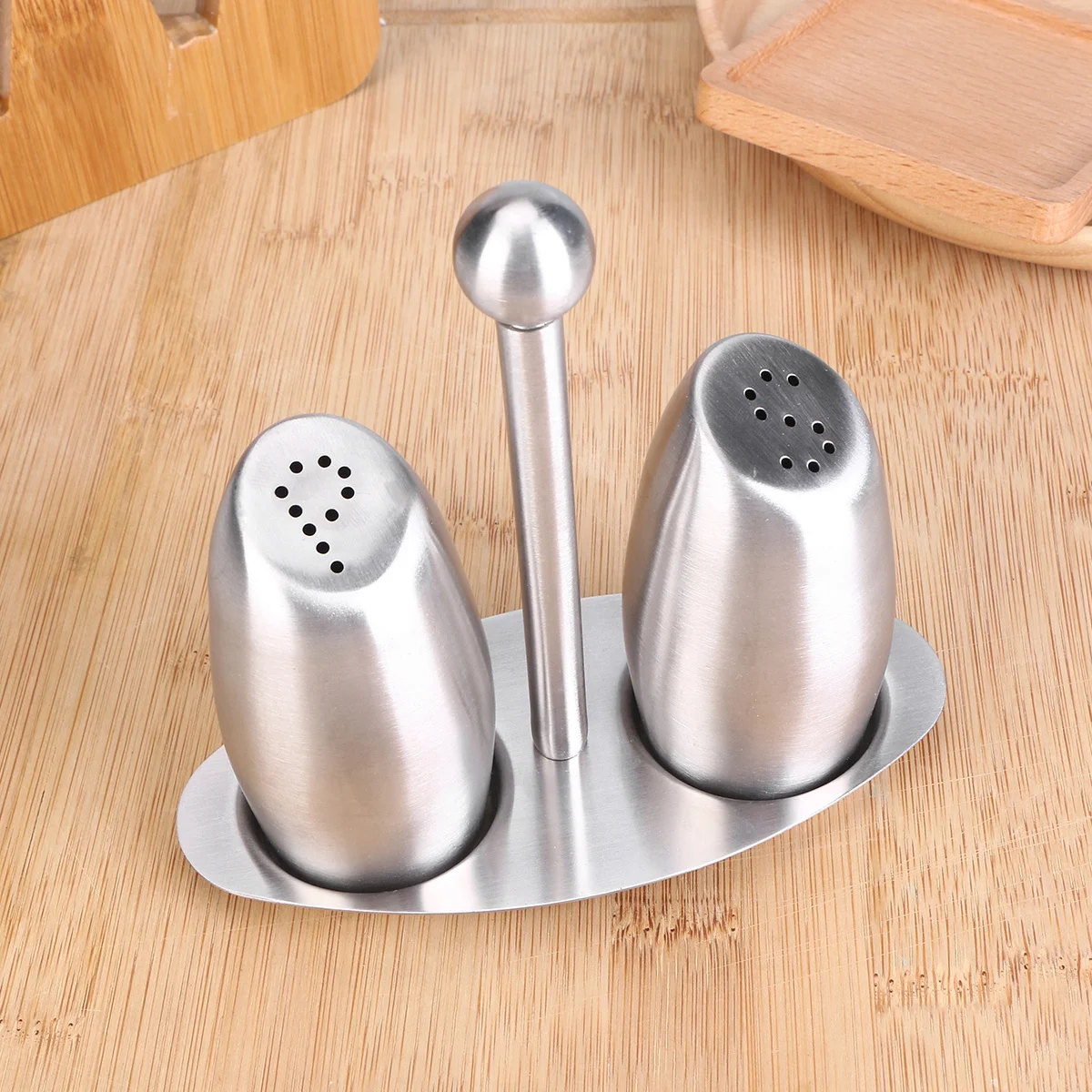 

Stainless Steel Pepper Salt Seasoning Box Silver Non-Slip Kitchen Container Home Restaurant Hotel Supplies Easy Clean