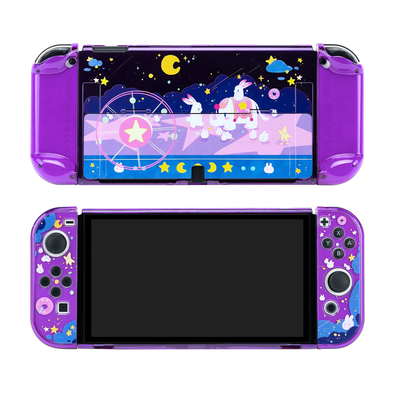 

Funda Nintendo Switch Cover Case Kawaii Cute Purple Animal Circus Dockable Protective Soft Shell For Switch Joy-Con Controller