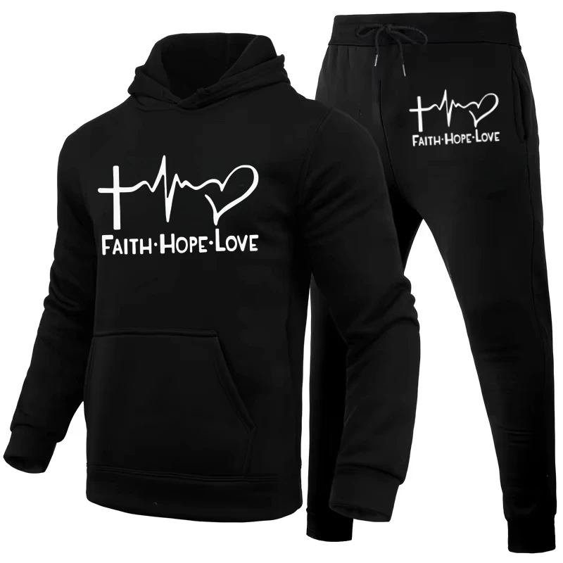 

Men's Breathable Cotton Hoodie Tracksuit - Sweatpants 2-Piece Warm Pocket Outdoor Fitness Urban Street Sportswear Soft