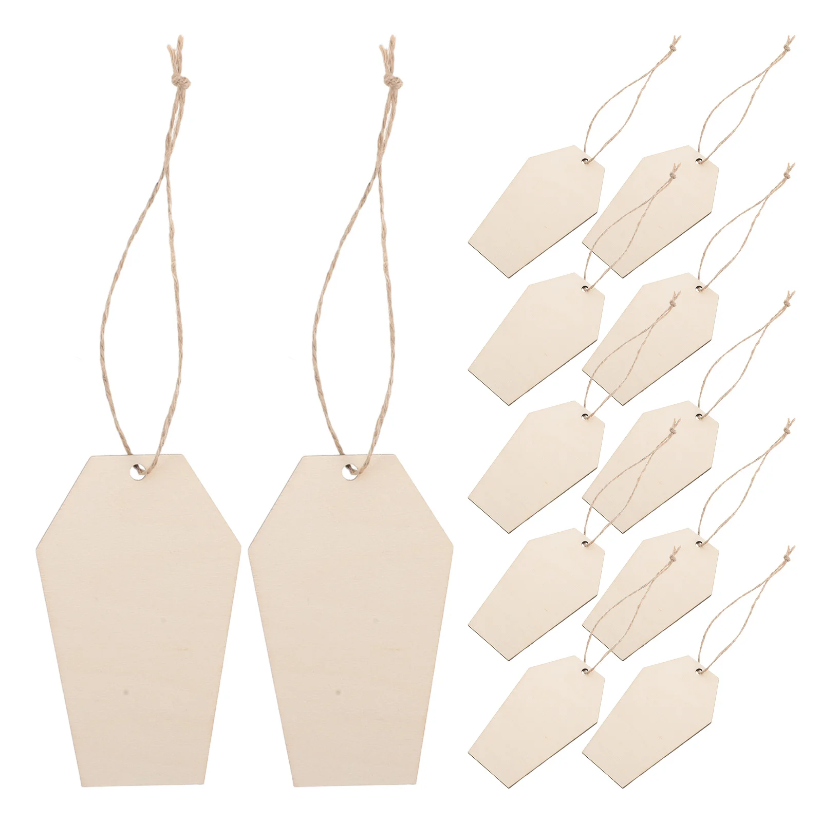 

50Pcs Halloween Wooden Coffin Cutouts Unpainted Wood Blank DIY Decorations Indoor Outdoor Party Props Halloween Decoration