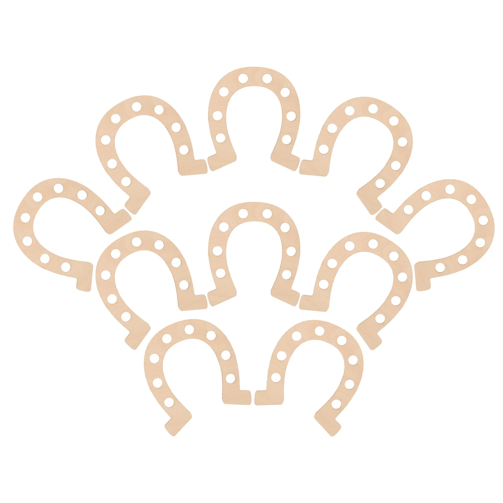 

10Pcs DIY Horseshoe Wood Slices Unfinished Wooden Chips for Painting Graffiti Creative Handcraft DIY Horseshoe Cutouts