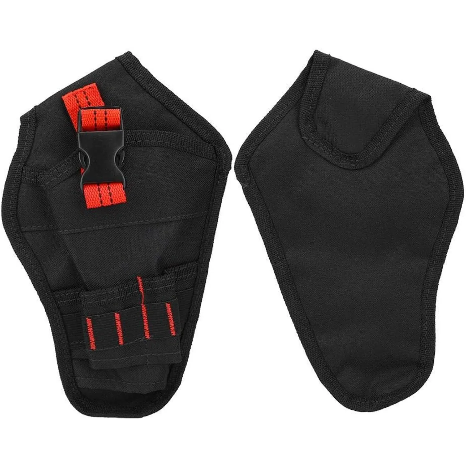 Drill Storage Bag Drill Holster Tool Belt Pouch Electric Drill Wrench Waist Pocket Storage Waist Bag (Black&red)