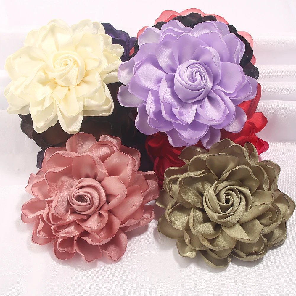 Image of 10 Stück 10cm Französische Handgefertigte Rosen-Korsage aus Stoff, Exquisite Hochwertige Blume für Elegante Rucksäcke, Kleidung und Accessoires
