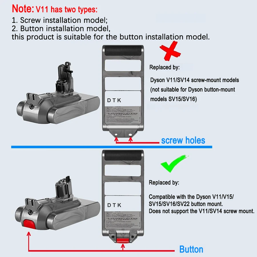ل دايسون V11-sv15 100% جديد بطارية قابلة للشحن ل دايسون V11 DT Abs SV15 V11 الحيوان المطلق رقيق مكنسة كهربائية لاسلكية #4