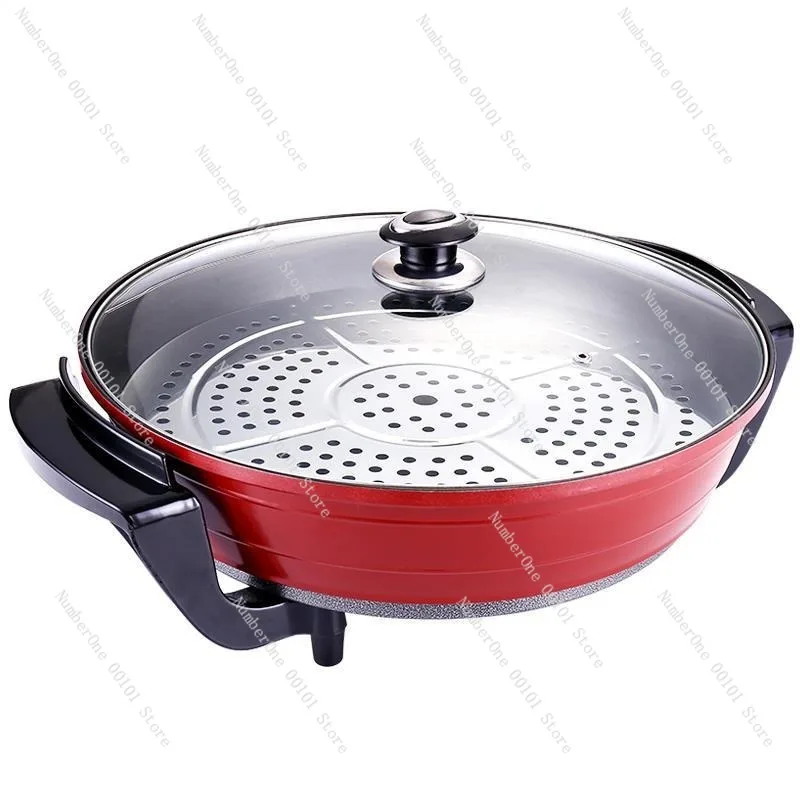 

Large Capacity Electric Hot Pot, Multi-Functional Non-Stick Steamer Frying Pan for Cooking without Smoke, Ideal for Home Family