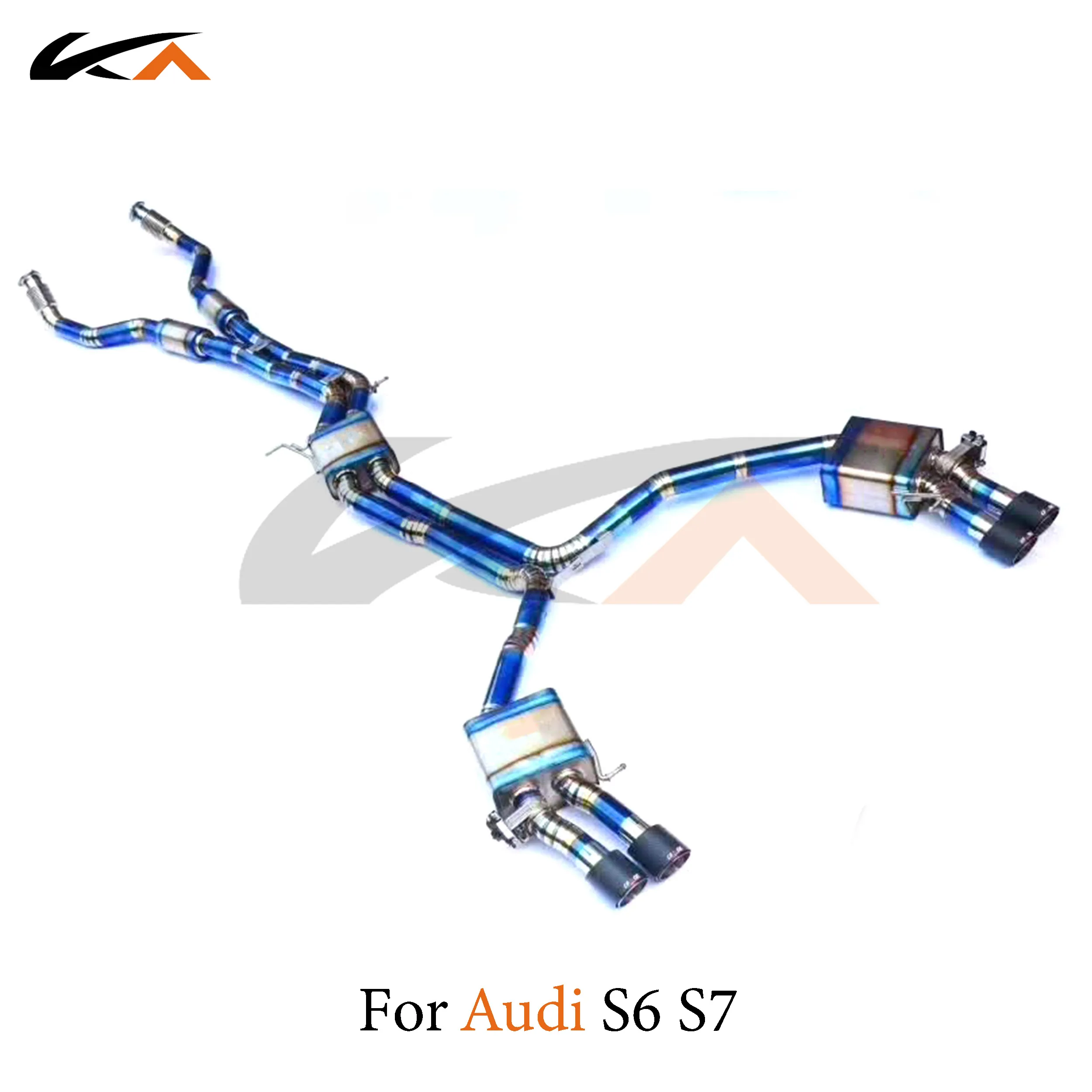 KA Tuning exhaust system parts titanium alloy catback and front pipe for Audi S6 S7 rear section performance muffler valve