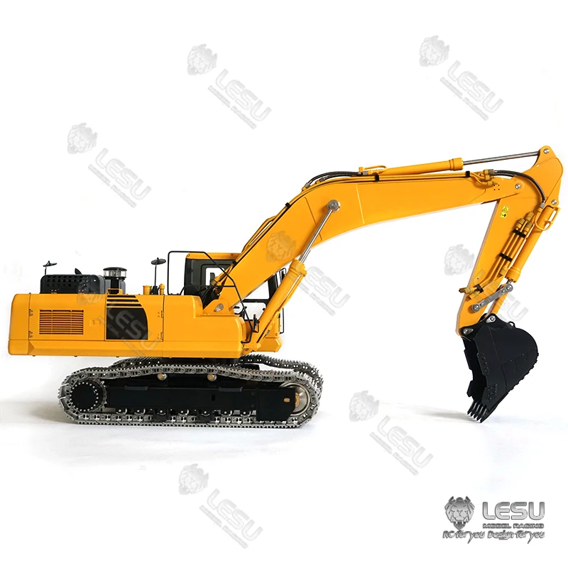 LESU Metal RC 1/14 Hydraulic Excavator Komatsu AC360 Lights Pump Valve Motor ESC Servo Remote Control Construction Vehicles Cars