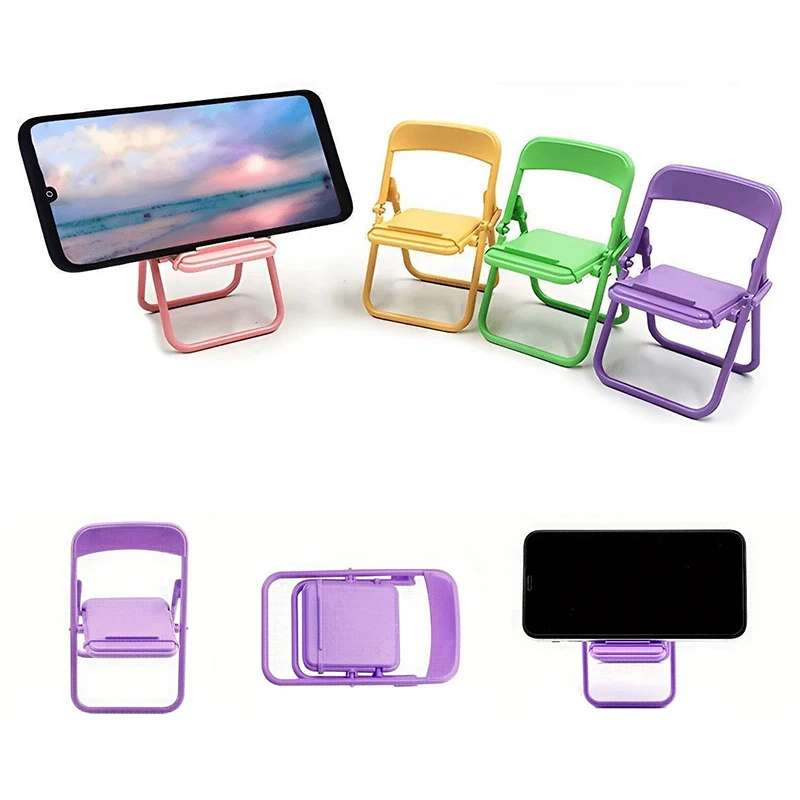 Portable Cute Sweet Creative Desktop Mini Chair Stand Can Be Used As Decorative Ornaments Foldable Lazy Drama Phone Holder Stand