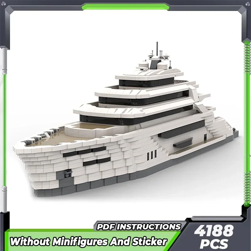 Moc tijolos de construção navio militar modelo superyacht mary jane tecnologia blocos modulares presentes brinquedos para crianças conjuntos diy montagem