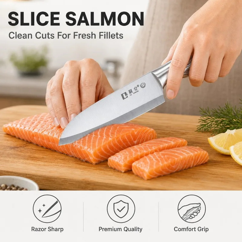 WXCOO Housheold Fruit Paring Utility Knife Set Stainless Steel Kitchen Knife Meat Cleaver Vegetable Knife with Steel Handle