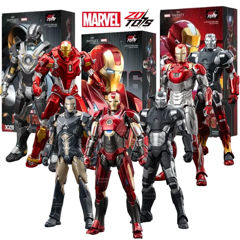 ZD Toys Iron Man MK15 MK16 War Machine MK2 Action Figure Iron Man Mk47 MK35 Red Snapper 1/10 Scale Iron Man Collections Gift