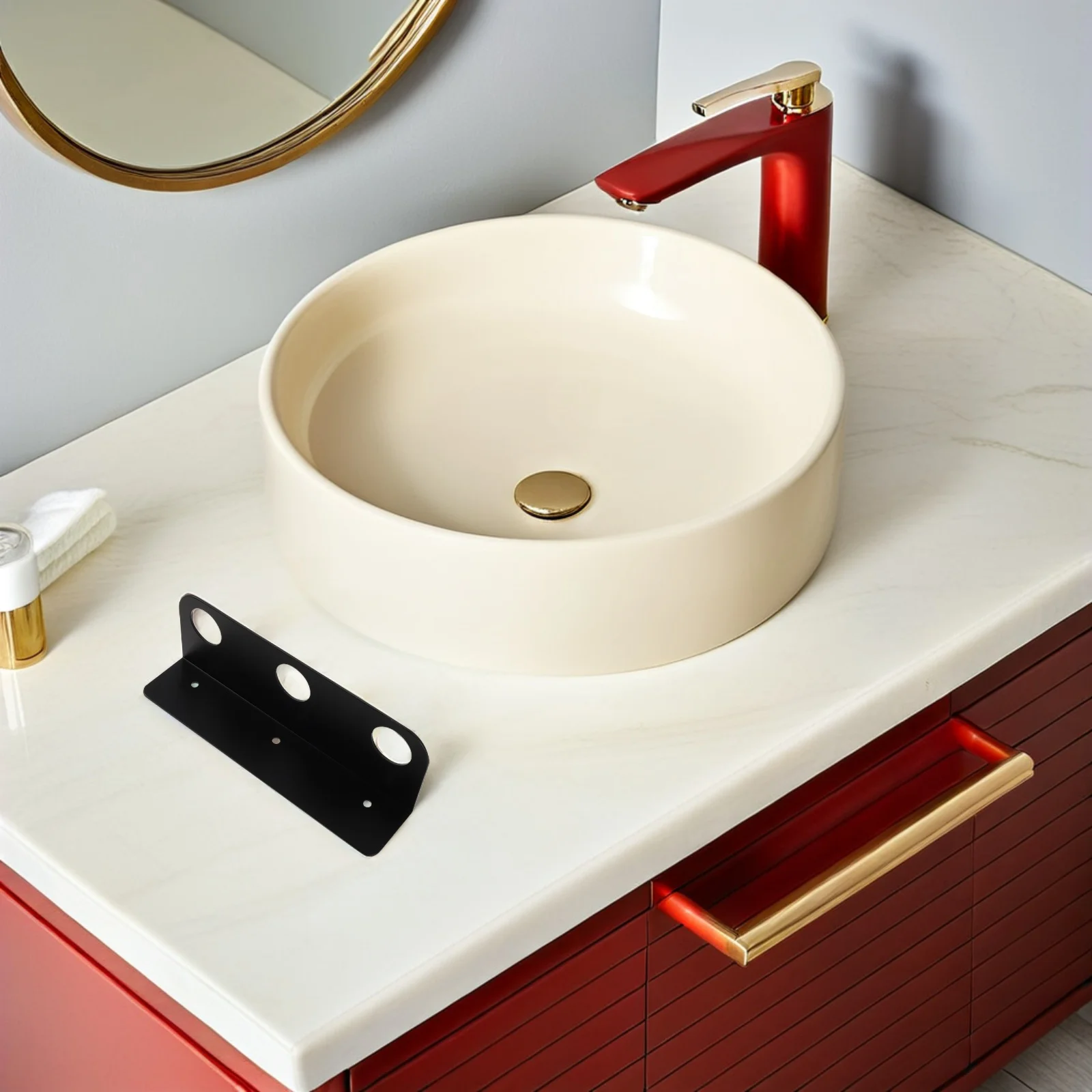 

Stainless Steel Wall Mounted Soap Holder No Drill Bathroom Liquid Dispenser Rack Shower Gel Bottle Organizer Wall Soap Holder