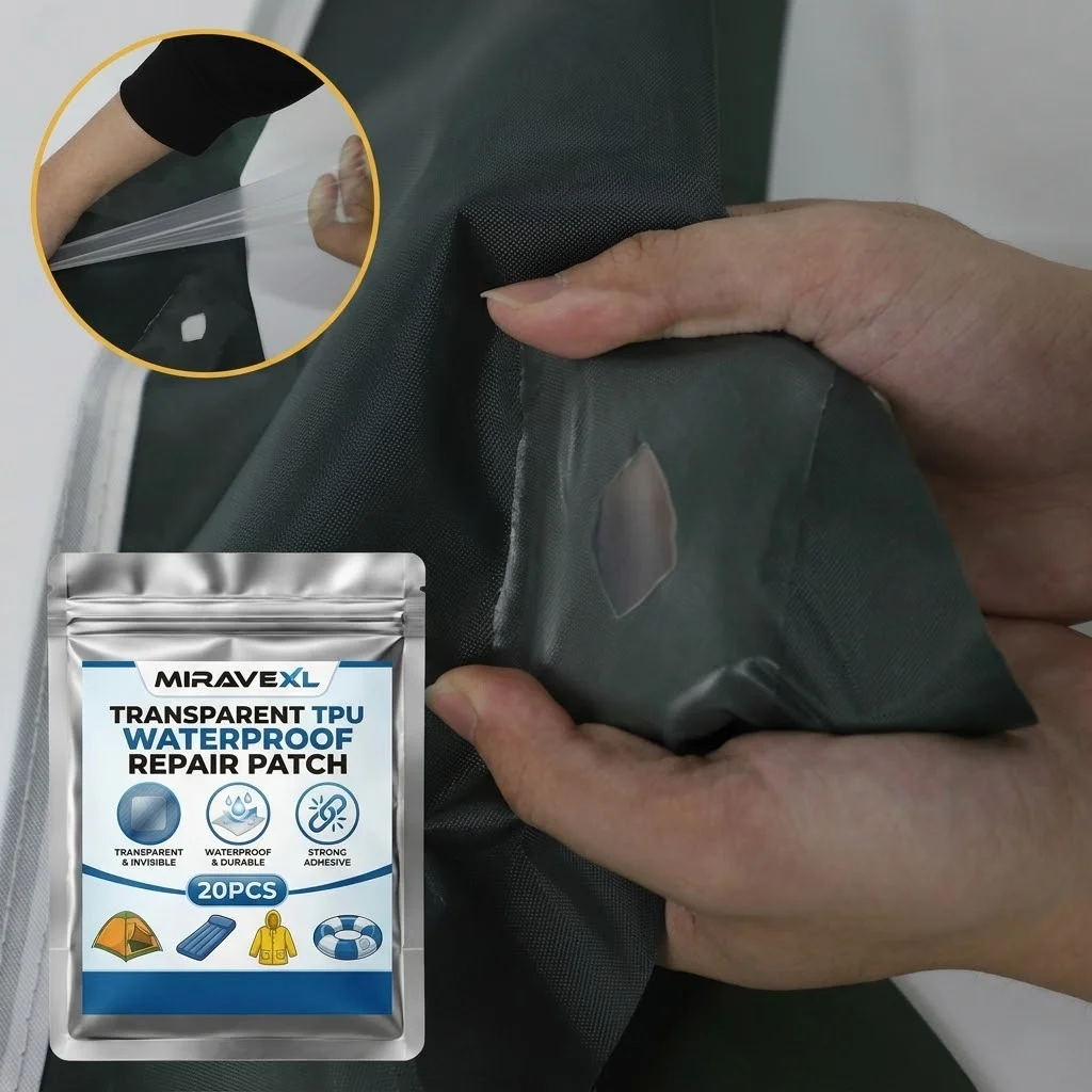 

MIRAVEXL Transparent TPU Waterproof Repair Patch 10/20PCS Strong Adhesive Clear Tape forTent Inflatable Boat Raincoat Outdoor A