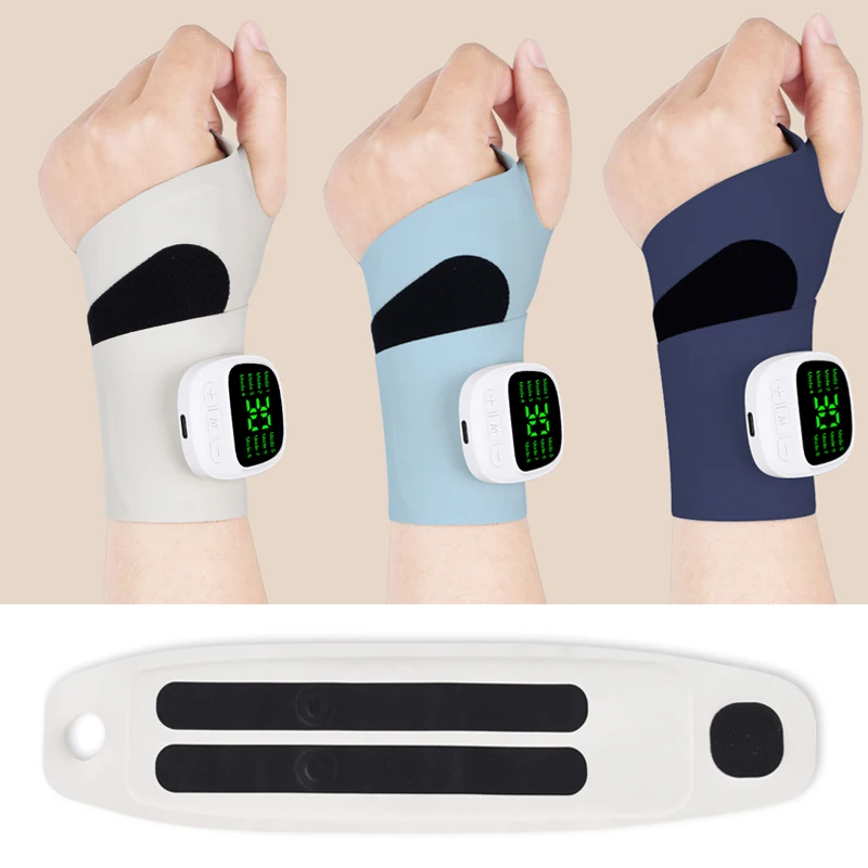 Cordless Wrist Massager USB Rechargeable Wrist Brace Wrap with Massage for Wrist Carpal Tunnel Fatigue Relief for Home Office