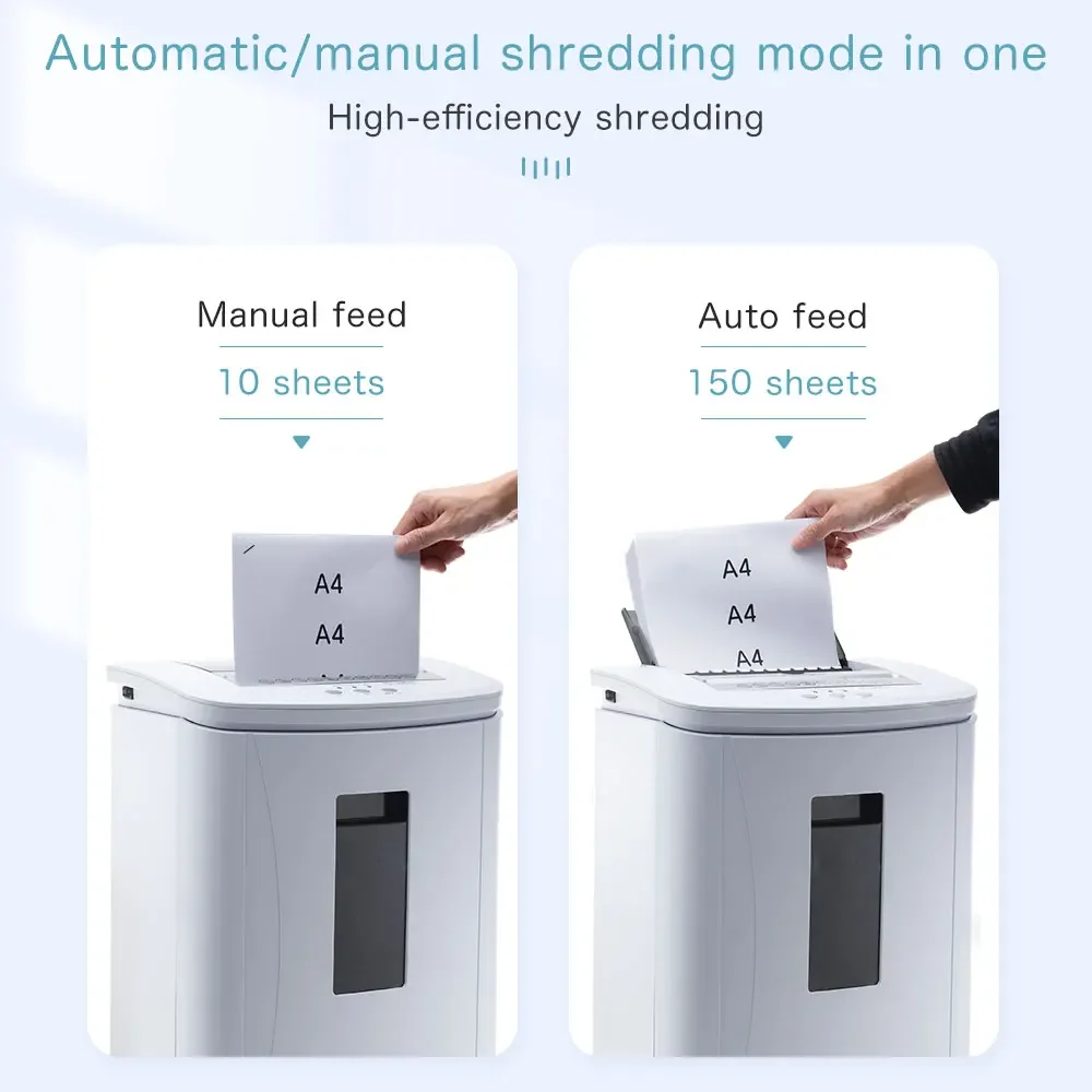 

TdAuto Feed Paper Shredder 25Liter 150 Sheets A4 Security Level P5 3mm*10mm Commercial