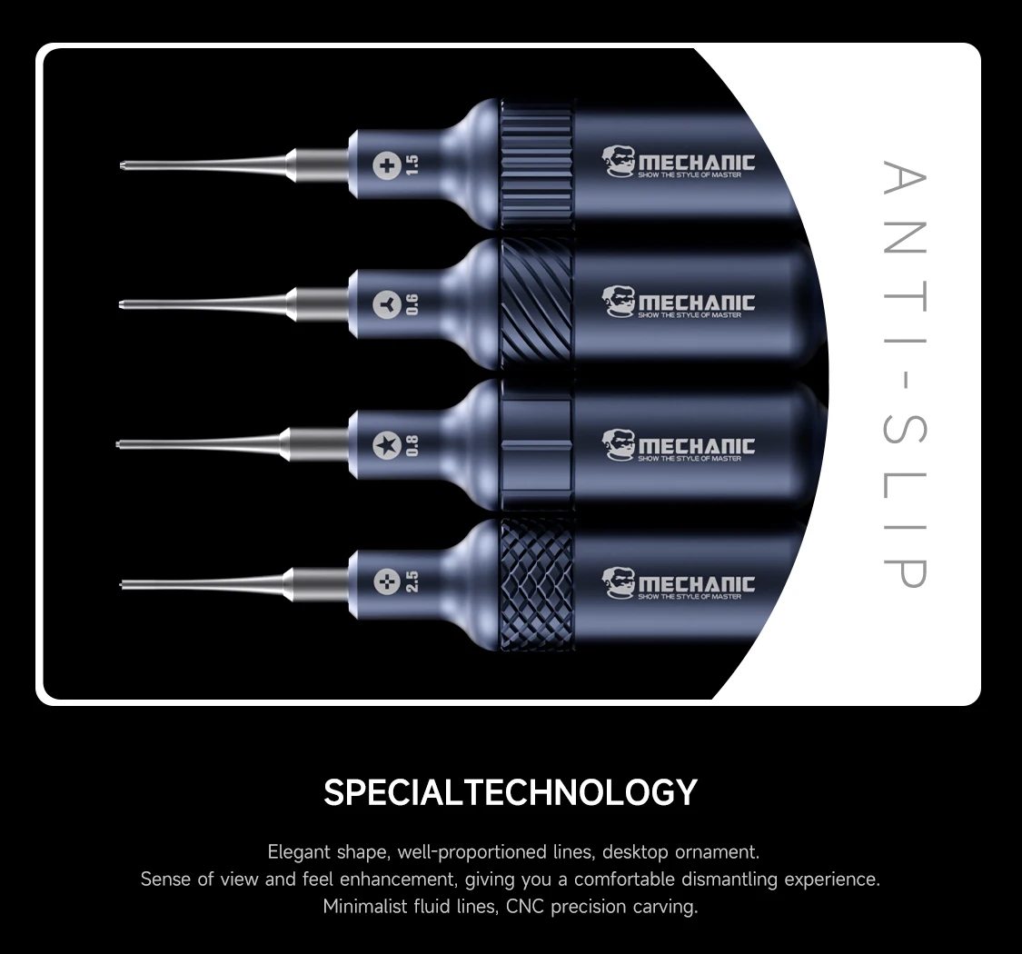 MECHANIC 스마트 모르타르 4 in 1 S2 스틸 자석 소음 감소 드라이버 세트 아이폰 안드로이드 폰 수리 도구