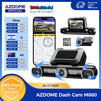 AZDOME Dash Cam M660 2K+3*1080P 4CH Car DVR GPS 5G Wifi Built-in 128GB eMMC Voice Control 24H Parking Monitor Super Night Vision