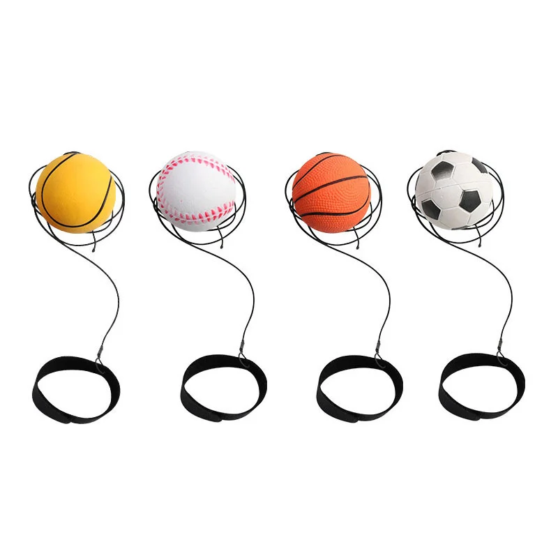 Pelota de rebote de PU para niños y adultos, pelota de fútbol, baloncesto, fútbol, forma de cuerda elástica, pulsera deportiva, correa, juguete de entrenamiento de mano para los ojos, regalo