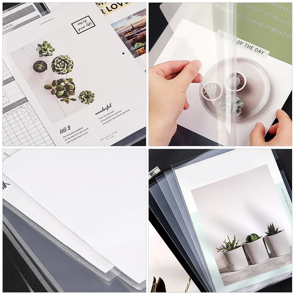 40Pcs A4 Clear Plastic Document Holder L-Shaped File Folder for Papers Office School Project Waterproof Sleeve Protector