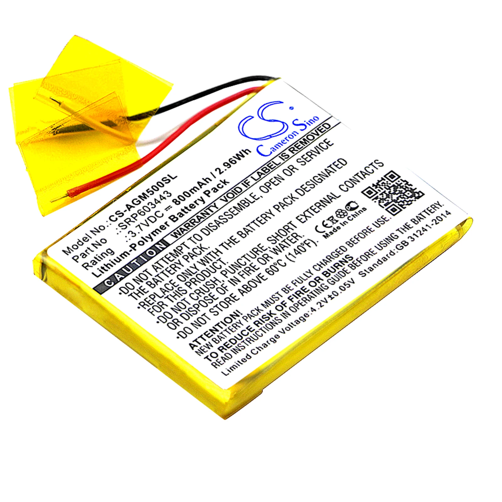 

Li-Polymer Wireless Headset Battery for Astro, 3.7V, 800mAh, Compatible Models: A50