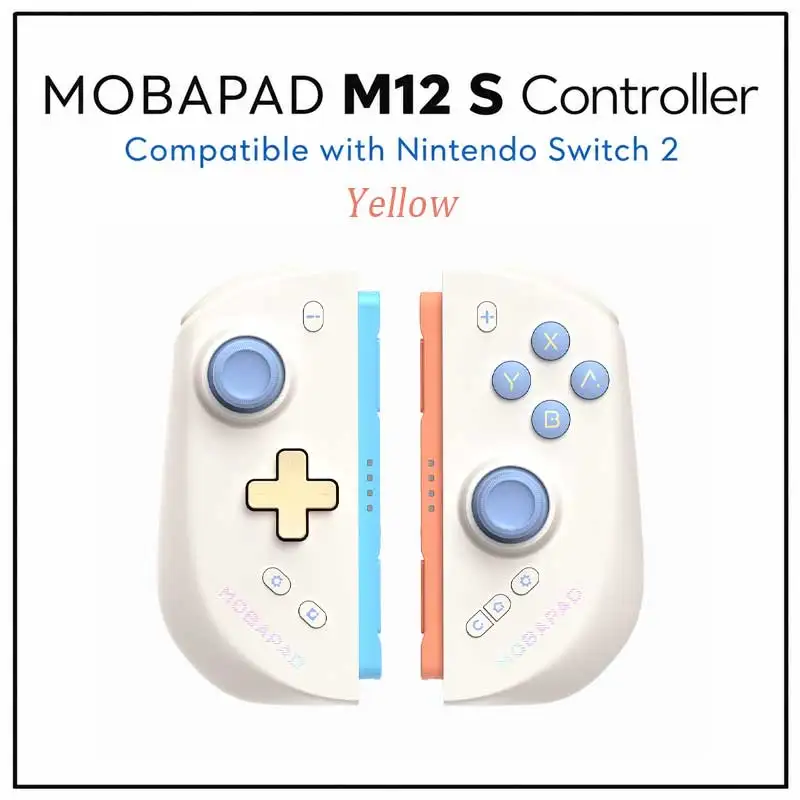 Mobapad M12-S-controller voor de Nintendo Switch 2, een gesplitste gamepad met mechanische knoppen en TMR-glijders voor de NS 2-console.