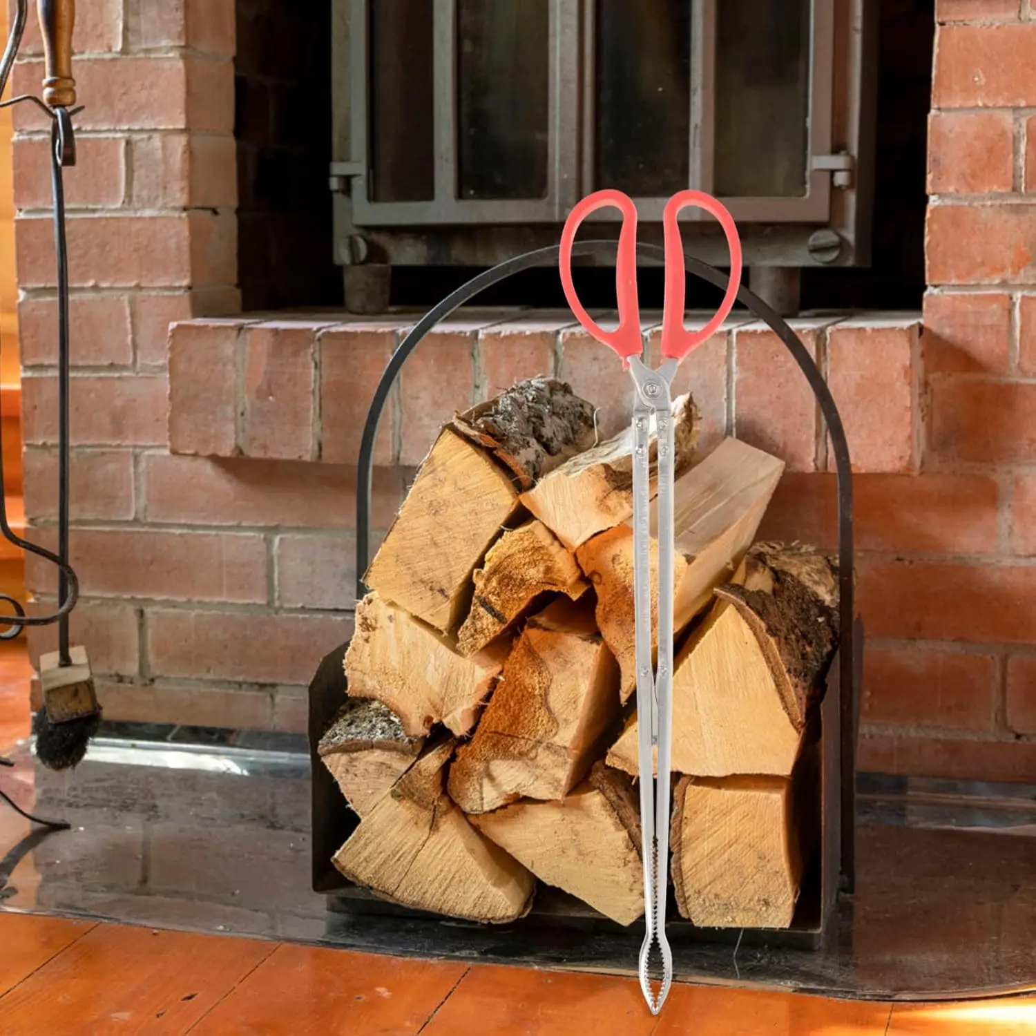 薪トング バーベキュー暖炉トング 高耐久火トング 木炭ファイヤーピットアクセサリー 屋外用 屋外暖炉ツール