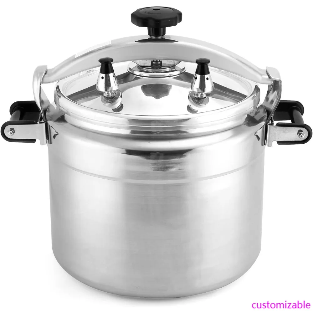 

Aluminum 26-Quart Pressure Cooker with Clamp-On Lid and Ultra-Safe Clamp Bar Locking System, Featuring Double Valves for Safety