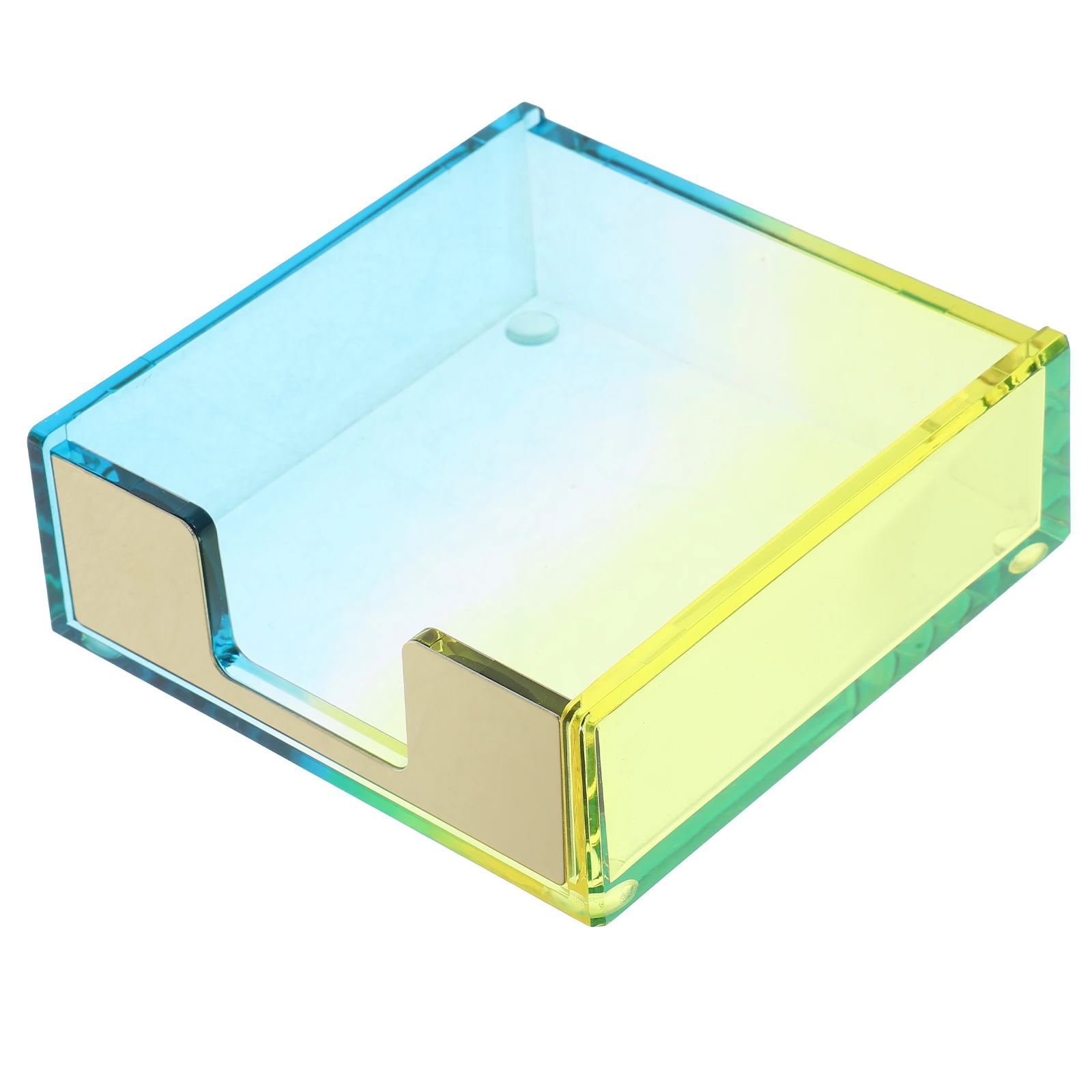 

Gradient Acrylic Holders Holder Blue Yellow Paperclip Holder Memo Papers Case Desk ganizer Storage Box Office Supplies