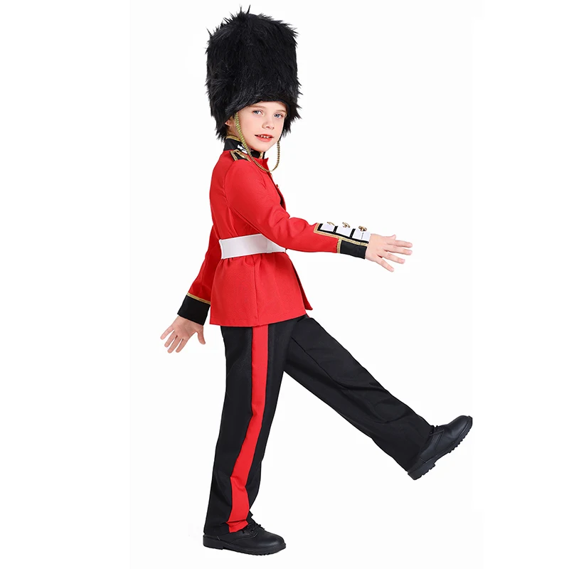 عائلة الأولاد لعبة الجندي هالوين فستان بتصميم حالم الزي العسكري الأحمر تأثيري الرجال زي الحرس الملكي