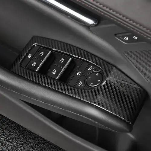 Imagen 2 del producto Pegatina embellecedora de decoración interior de coche, embellecedor de botón de interruptor de ventana para LHD Mazda 3 2019-2023, acero inoxidable, accesorios para coche