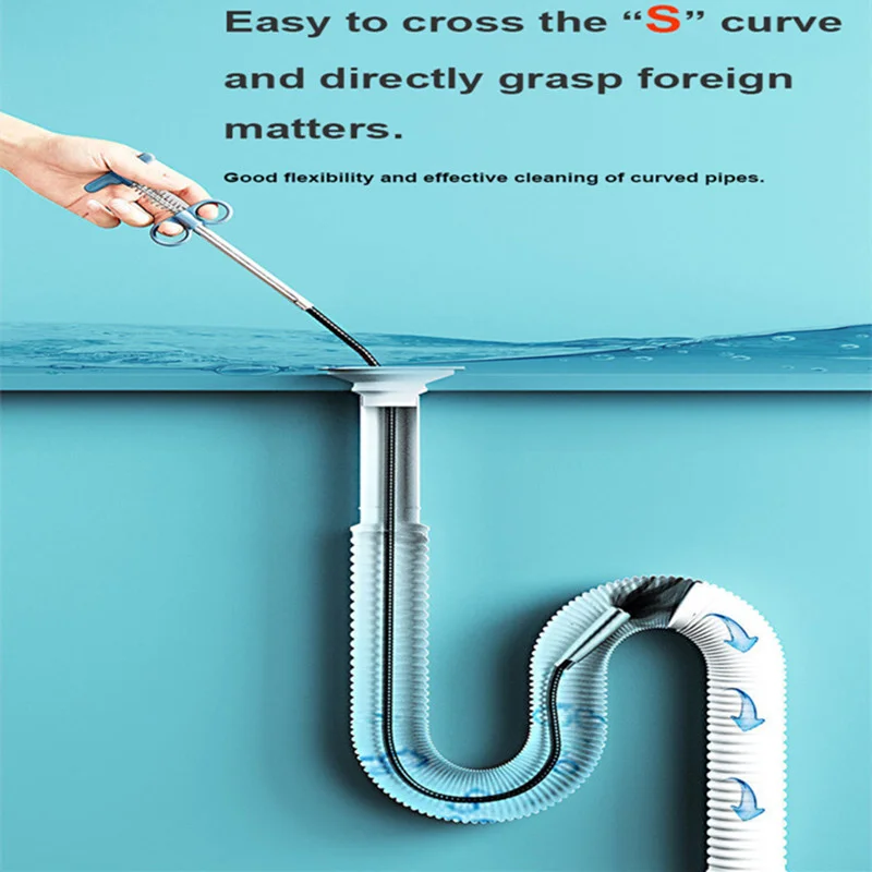 NEW Flexible Sewer Pipe Unblocker Snake Spring Pipes Dredging Tool Kitchen Sink Bathroom Sewer Cleaning Tool Kitchen Accessories