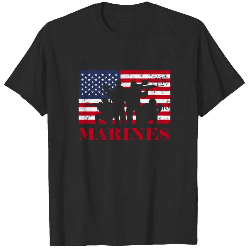 Memorial Day Marines T-shirt 100 Cotton Tee Shirt For Man Short Sleeve Top Tees