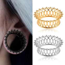 Vankula 2PCS New Breathing Ear Plugs Tunnels Gauges 0g-1 inch Stainless Steel Hollow Stretcher Body Piercing Expander Jewelry
