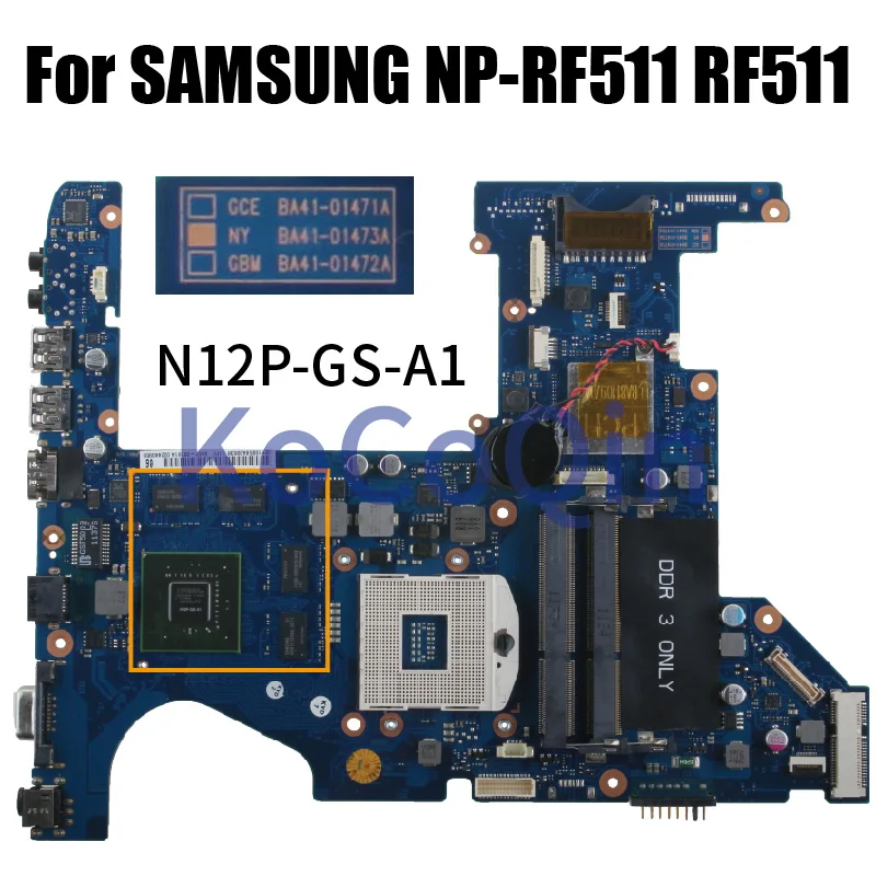 

Материнская плата для ноутбука SAMSUNG NP-RF511 RF511 BA41-01473A BA92-07563A HM65 N12P-GS-A1 DDR3, протестированная материнская плата для ноутбука