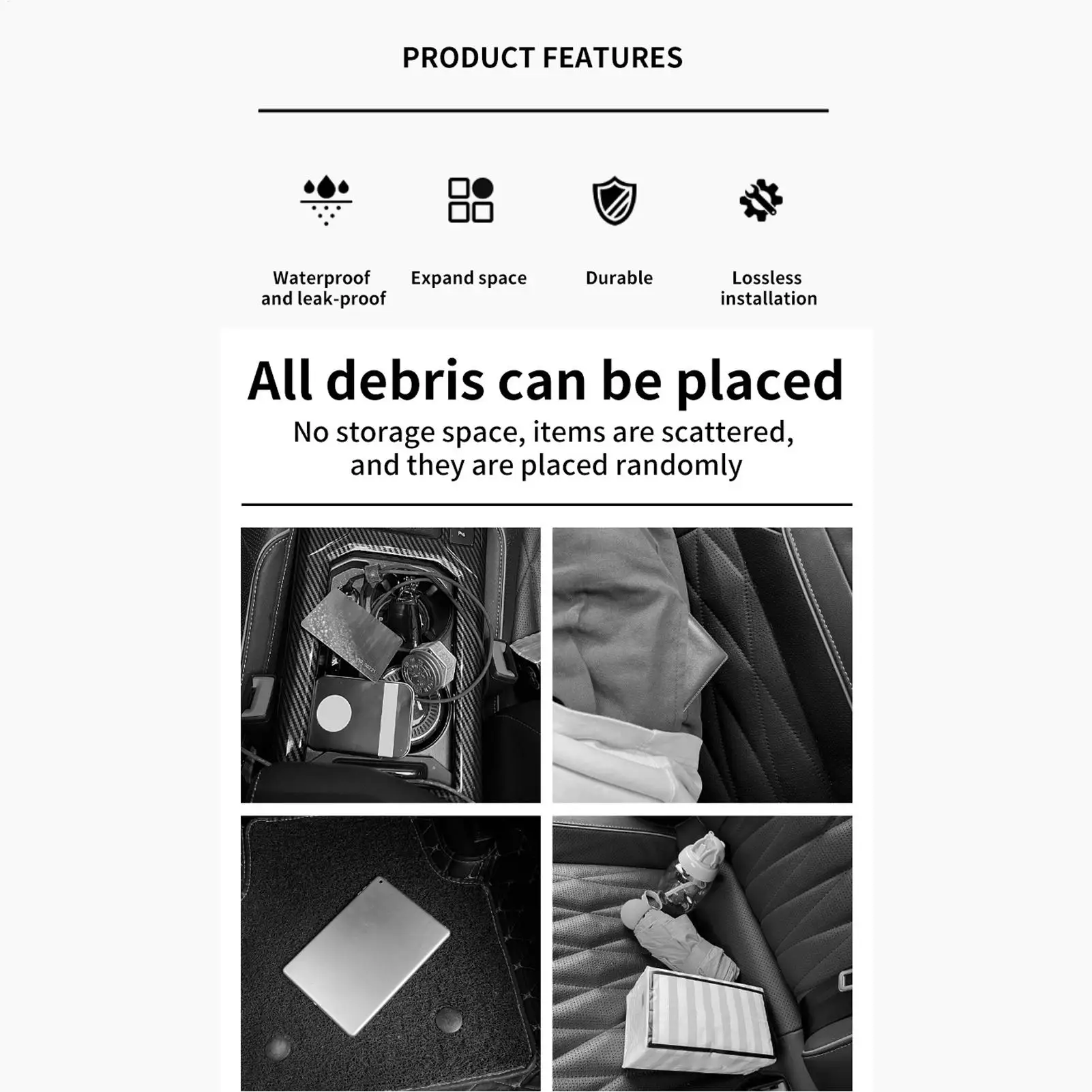 

Backseat Car Organizer PU Leather Foldable Multifunctional Auto Bag Seat Back Organizer For Vehicle Truck SUV Van Door Road Trip