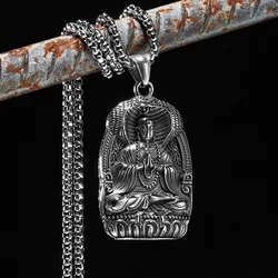 Tathagata Necklaces Buddha Pendants Stainless Steel Men Women Chain Buddhism Religion Amitabha Jewelry Retro Gift Dropshipping