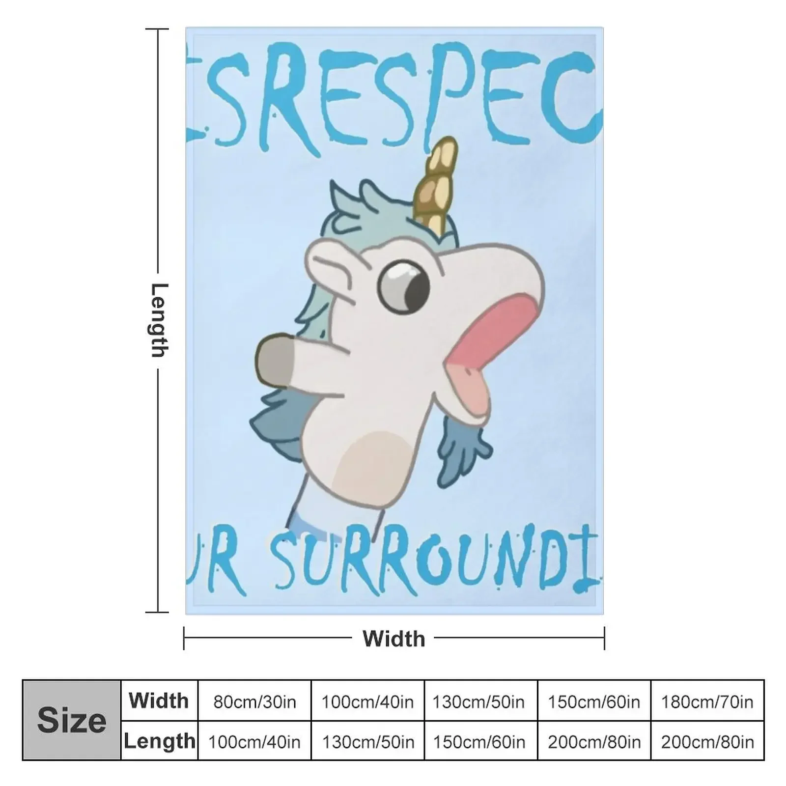 Unicorse Disrespect Your Surroundings Throw Blanket valentine gift ideas Hairy Thins Blankets