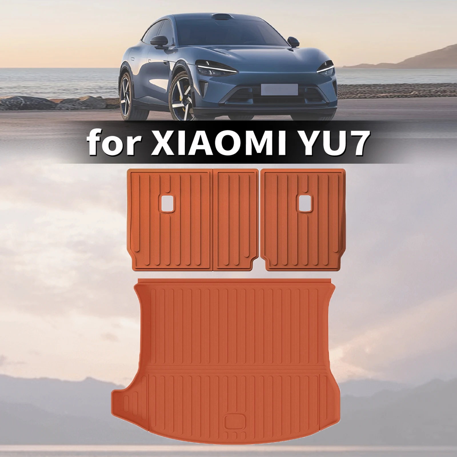

for XIAOMI YU7 2025 2026 Custom Fit TPE Car Trunk Mats Quick Clean Non-Slip Bottom All Season Use Accessories (Not For RHD)