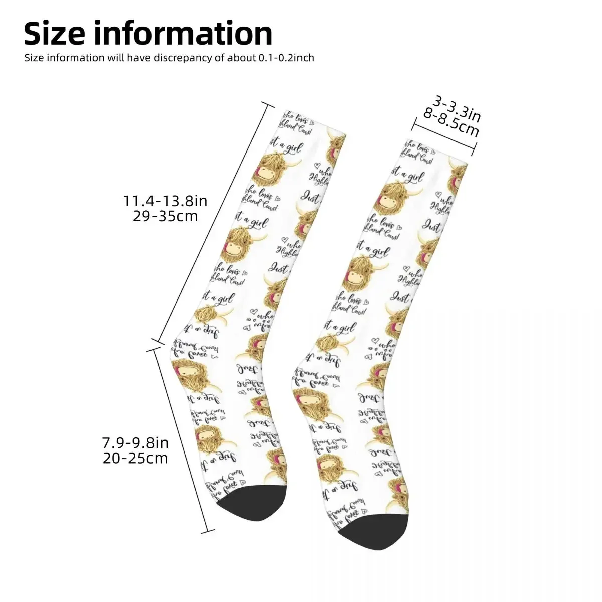 Just A Girl Who Loves Scottish Highland Cows Socks Harajuku Super Soft Stockings All Season Long Socks Unisex Christmas Gifts