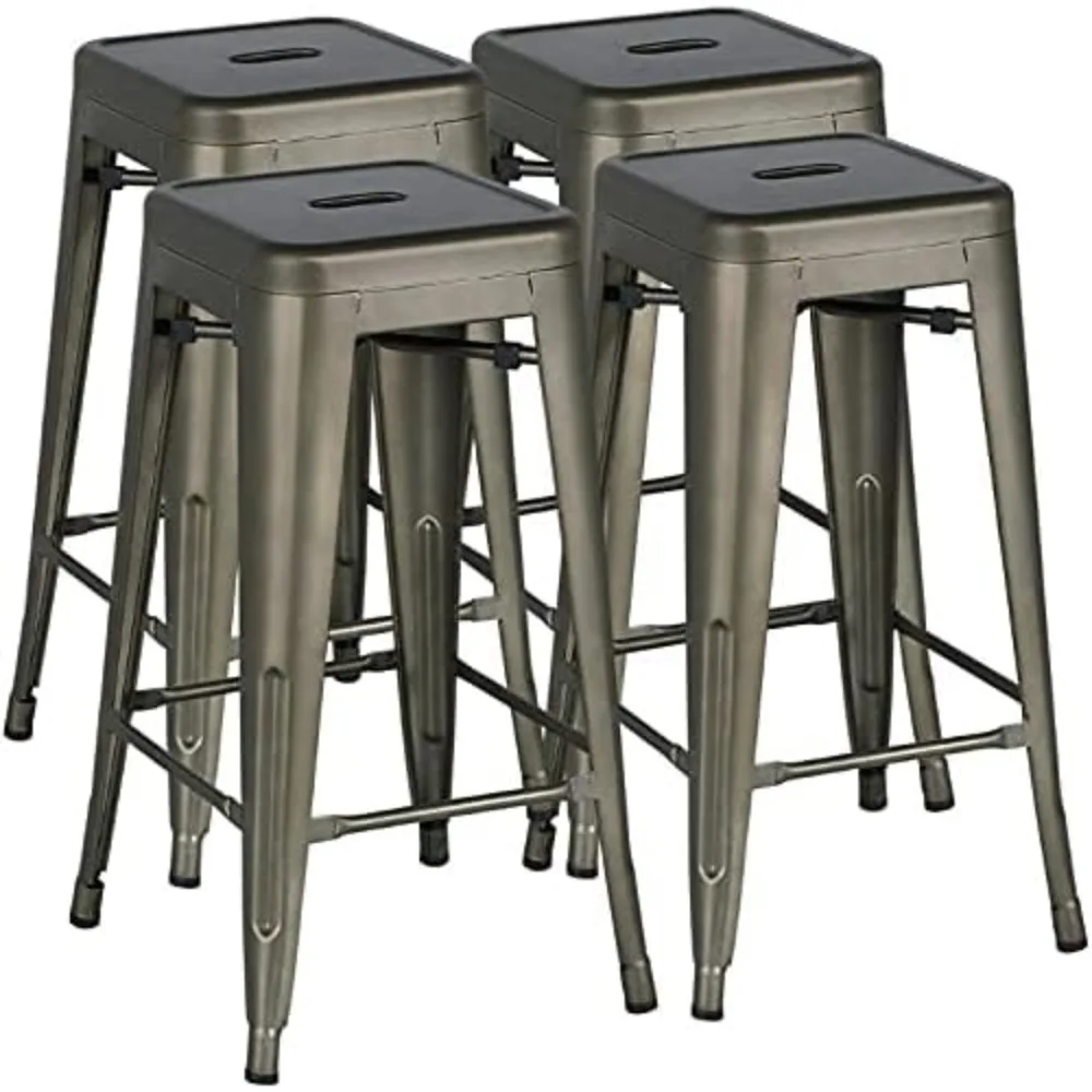 

30 inch metal bar stool 4-piece set, bar height without backrest bar chair