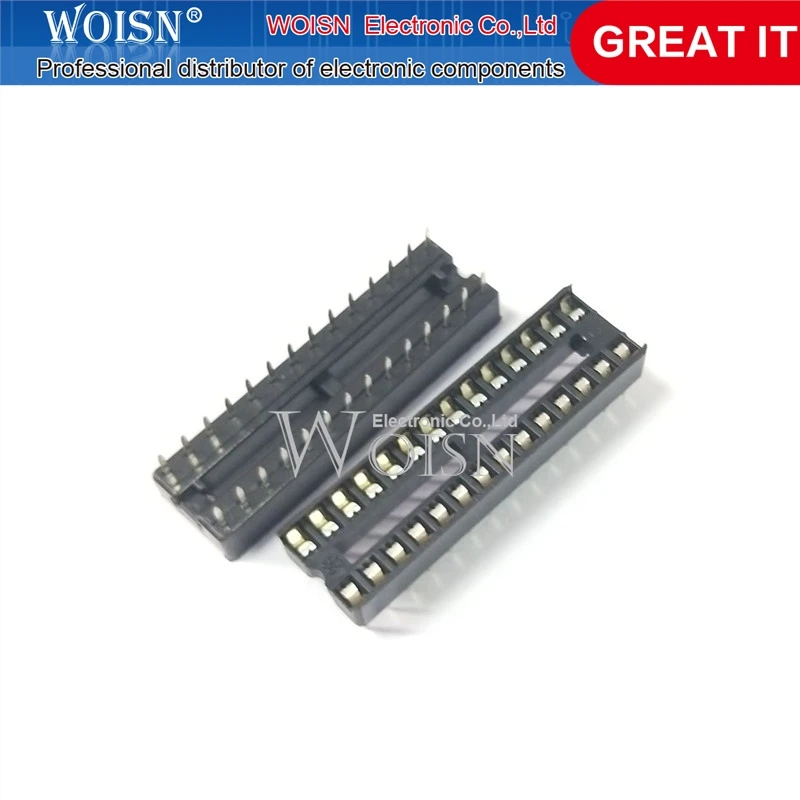IC socket integrated block in-line DIP single-chip microcomputer chip flat foot base sub 28P narrow