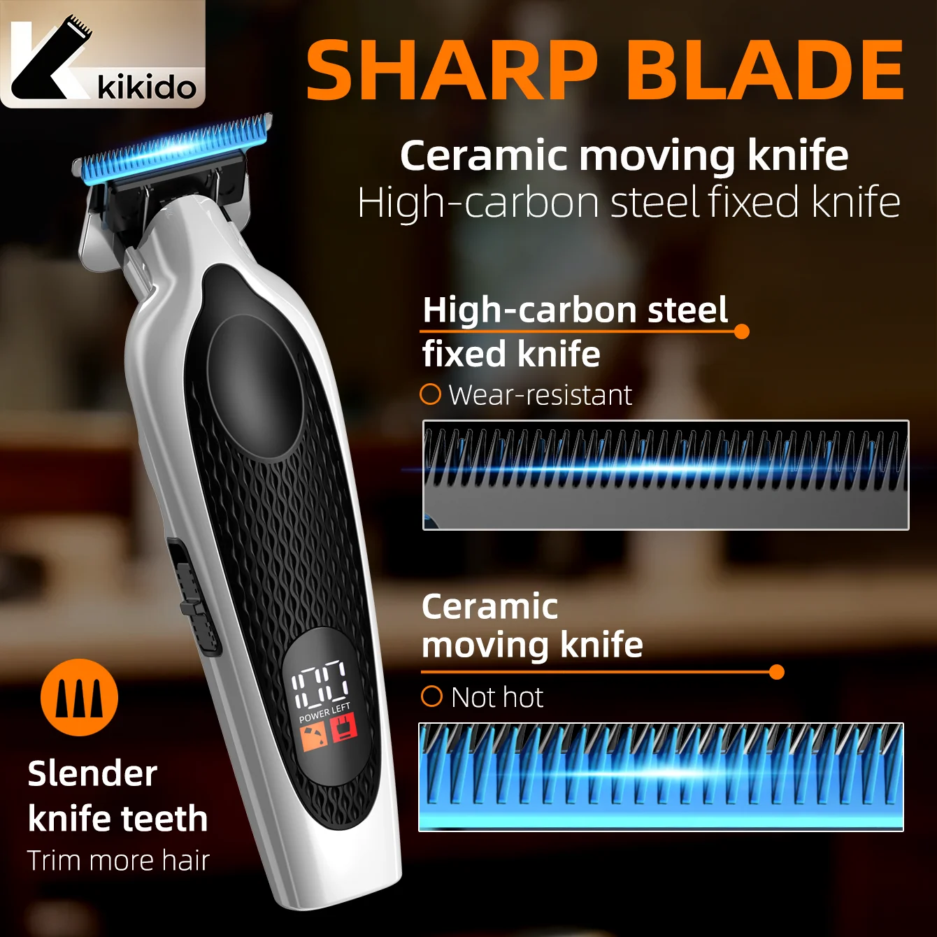 KIKIDO كليبرز قادين الشعر المهنية 7000 دورة في الدقيقة مشابك شعر فرشاة الكربون موتور قادين قابلة للشحن مشابك شعر الرجال