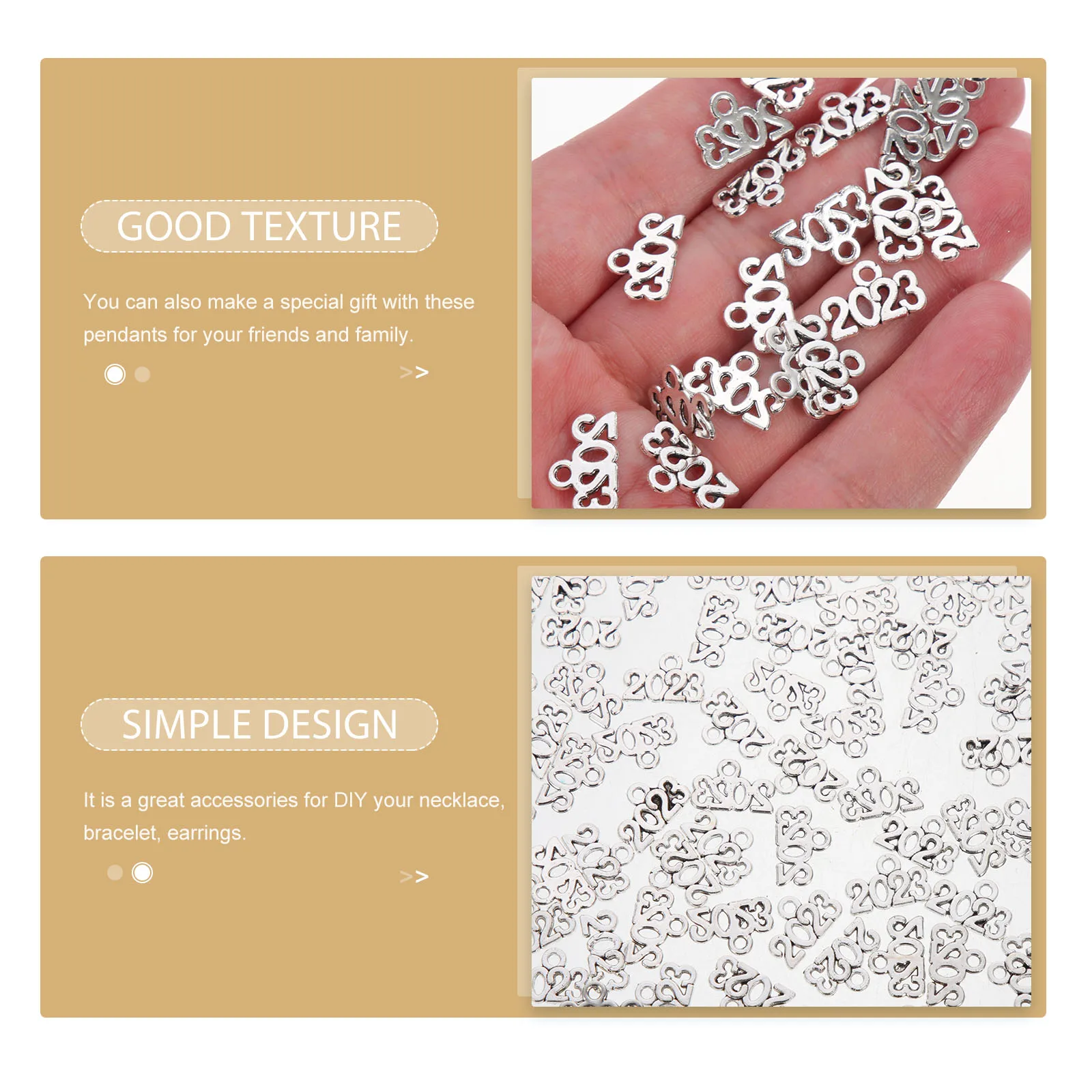 

100 Pcs Digital Jewelry Number Charms Year Letter Silver Pendant Accessories for Necklace Bracelet Earrings DIY Craft