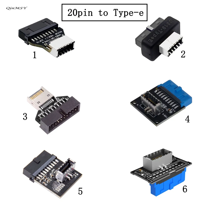 USB 3.0 Internal Header to USB 3.1/3.2 Type C Front Type E Adapter 20 Pin to 19 Pin Converter for PC Motherboard Connector Riser